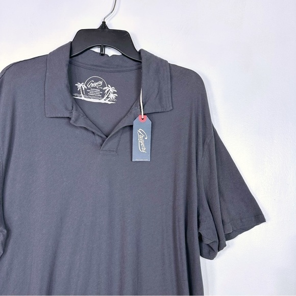 Grayers Clothiers Kovac High Twist Polo Cotton Shirt In Washed Black Size XL NEW - Picture 3 of 10